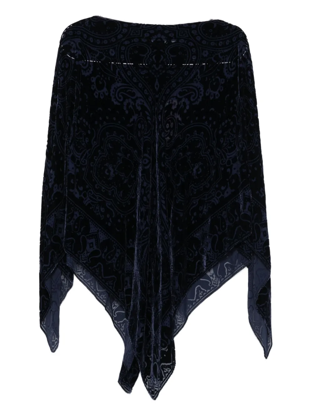 

Пончо из бархата с узором пейсли ETRO, синий