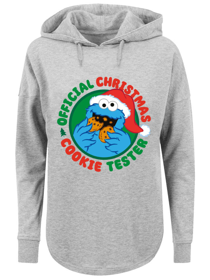 

Пуловер F4NT4STIC Oversized Hoodie Sesamstrasse Weihnachten Keks Tester, серый