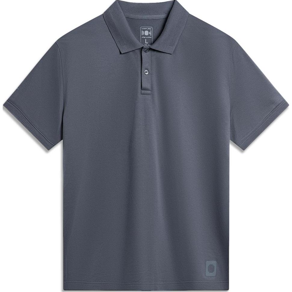 

ЛиНинг Спорт Лайф Коллекция Поло Мужская Угольно-черная, Лазурно-синяя