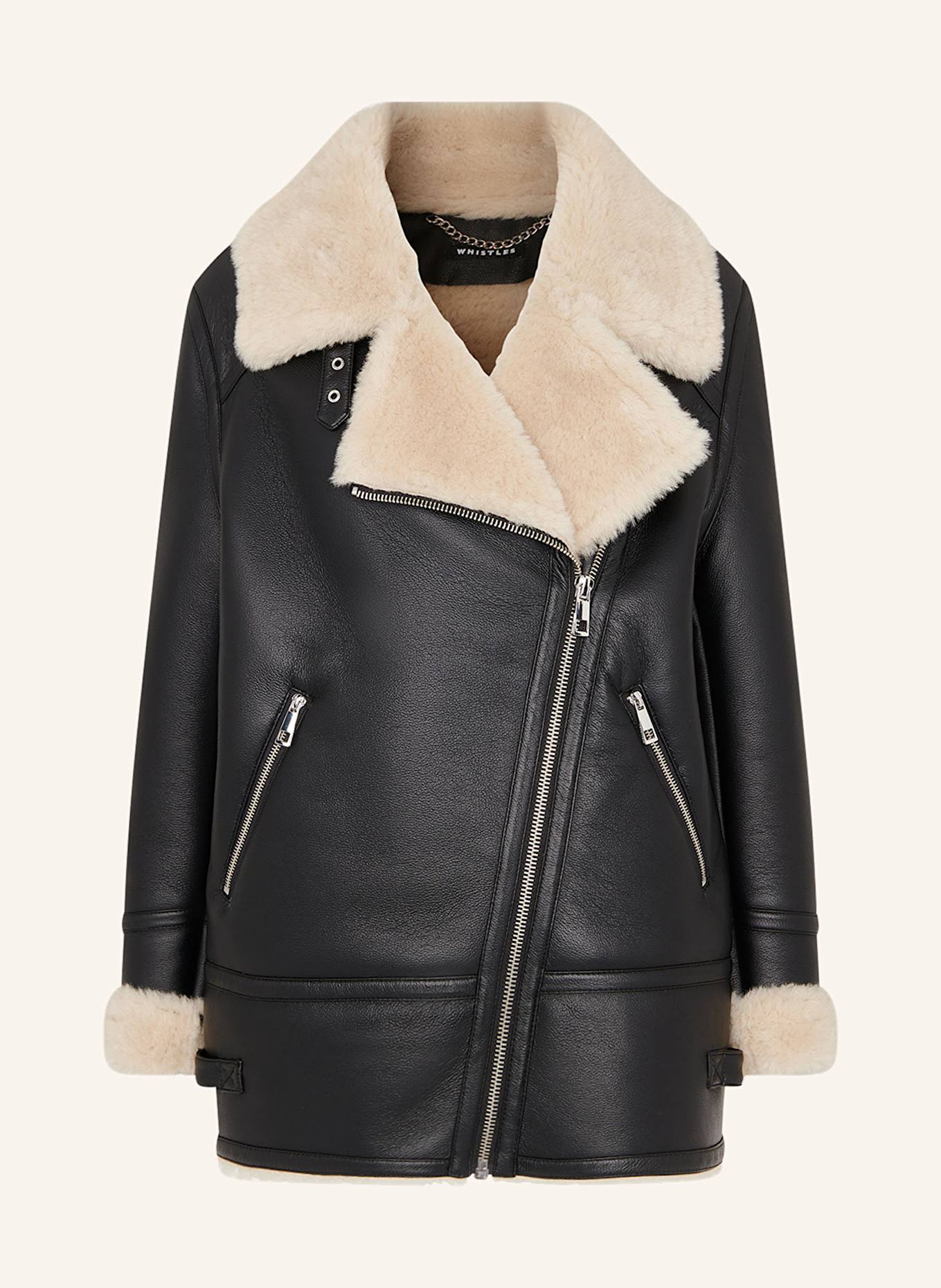 

Куртка из искусственной кожи с искусственным мехом Whistles, черный