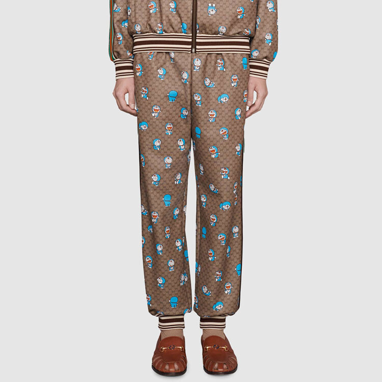 Штаны спортивные Doraemon x Gucci, бежевый — фото 3