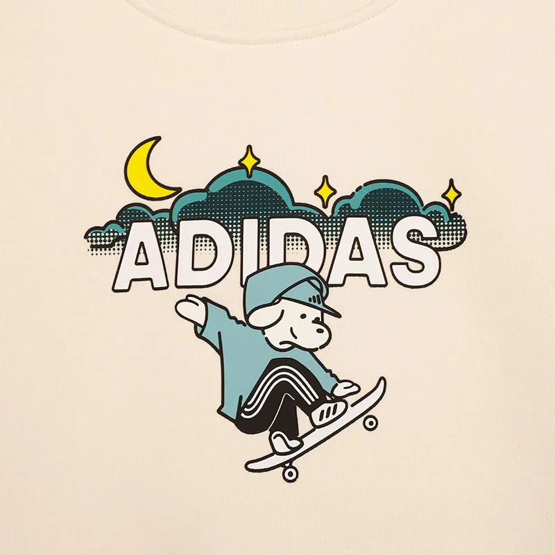 Детская спортивная одежда Casual с круглым вырезом Adidas, Beige/Coffee — фото 4
