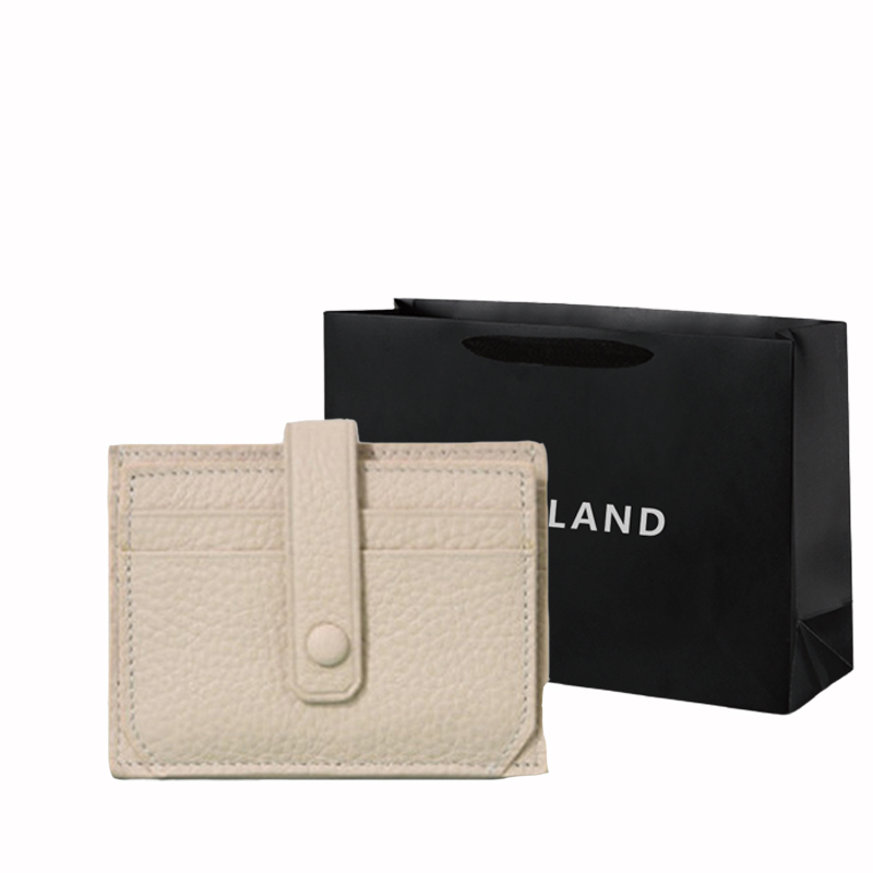 

PINK·LAND Кожаный зажим для карт, Beige Yellow