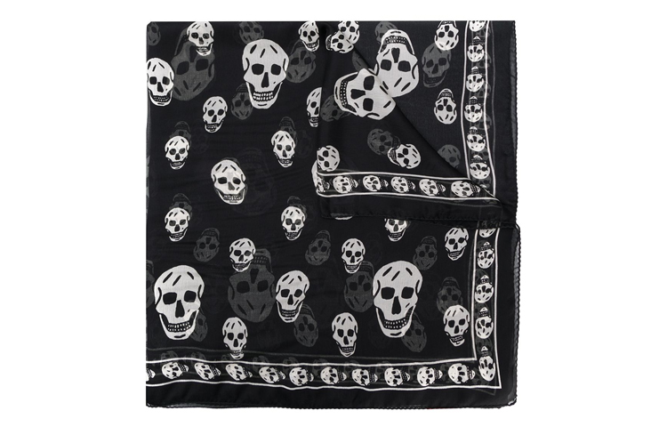 

Alexander McQueen Шарф с принтом черепа, Black