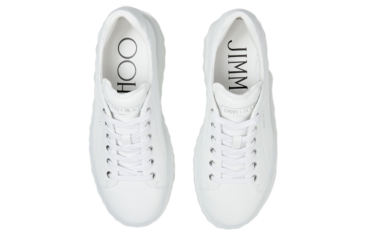 Белые женские кроссовки Diamond Maxi/F Low Top для скейтбординга Jimmy Choo — фото 3
