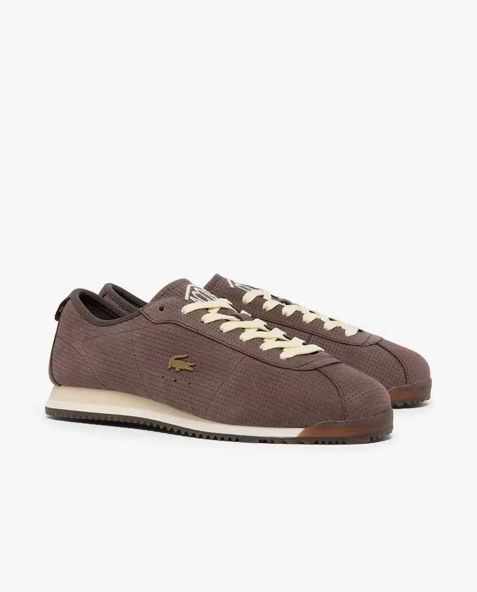 Мужские кожаные кроссовки Club-Low коричневого цвета Lacoste, черный — фото 3
