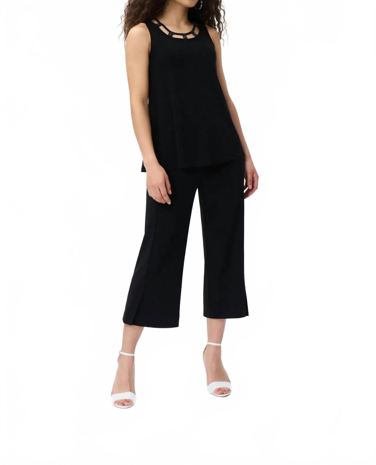 

Без рукавов с декоративным верхом с заклепками черного цвета Joseph Ribkoff, черный