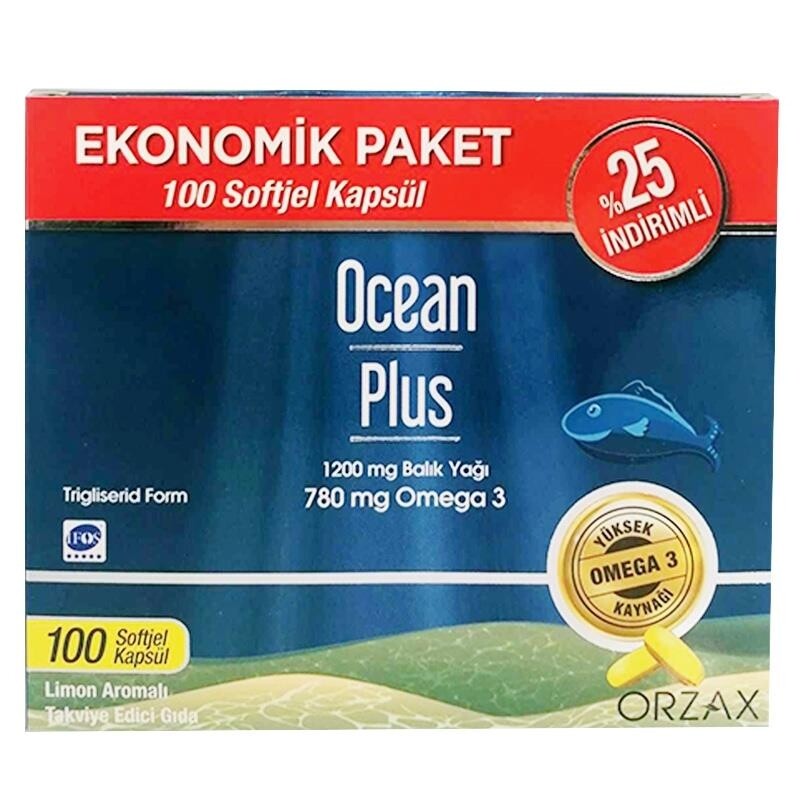 

Ocean Plus 1200 мг 100 капсул рыбий жир ORZAX