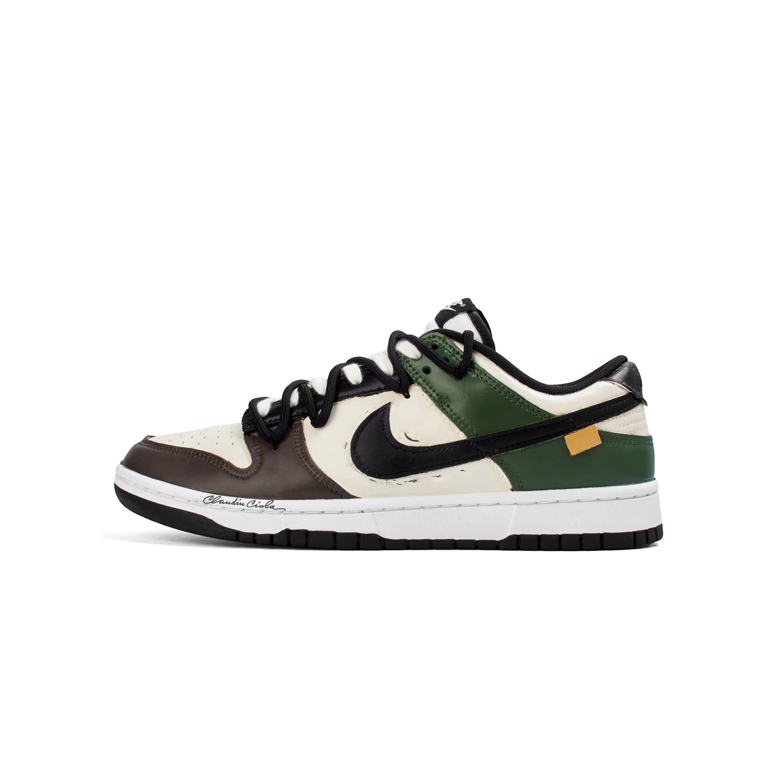 

Nike Dunk 'Black' устойчивые к истиранию легкие амортизирующие скейтбордские ботинки army green детские