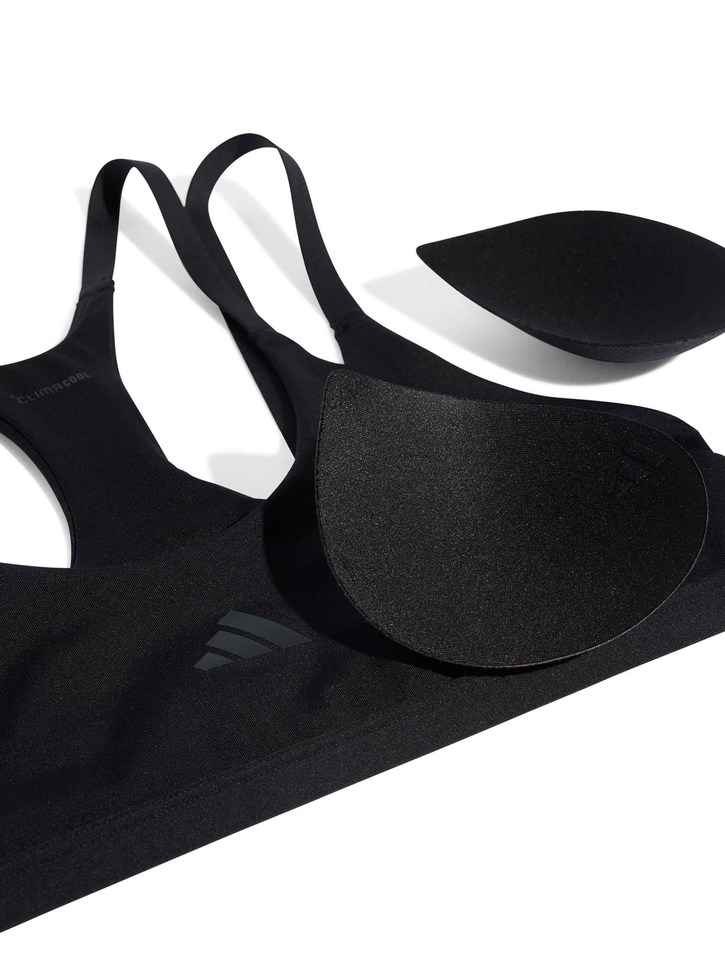 Adidas Performance Спортивный бюстгальтер-бралетт 'OPT STRP LS BRA' в черном цвете — фото 3