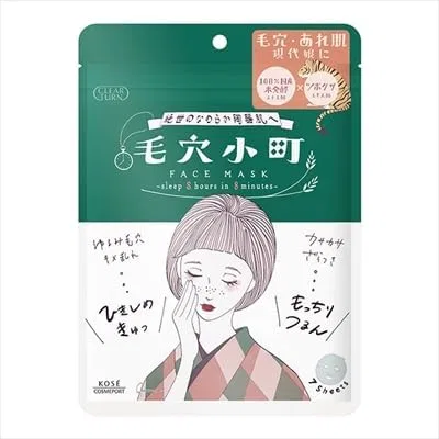 Маска для лица листовая Clear Turn Pore Komachi Kose 8 шт