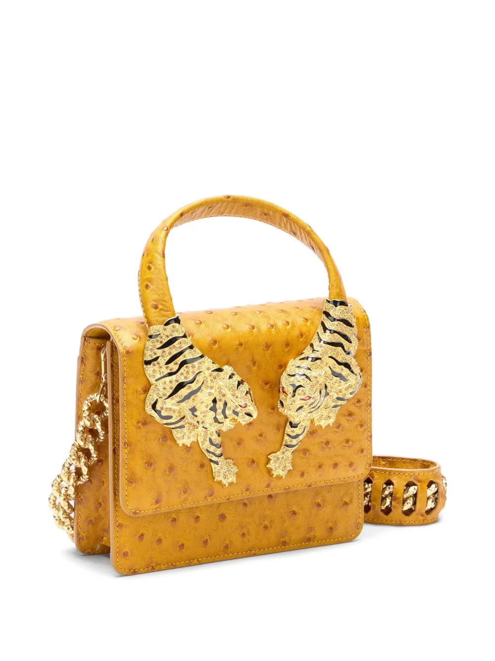 Сумка-тоут с аппликацией тигра Roar Roberto Cavalli, желтый — фото 3