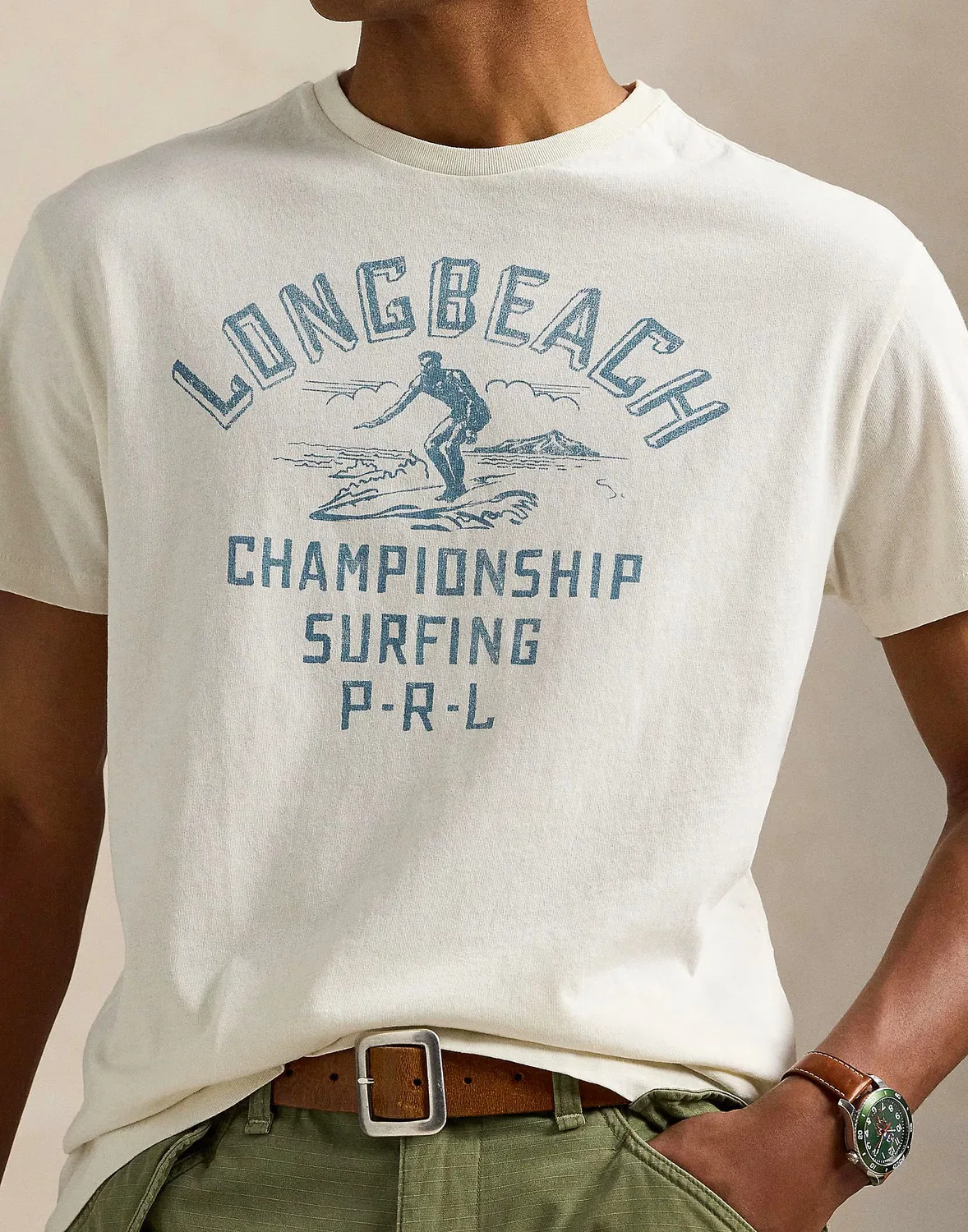 Футболка с принтом Classic Fit Jersey Graphic T-Shirt Polo Ralph Lauren Белый — фото 4