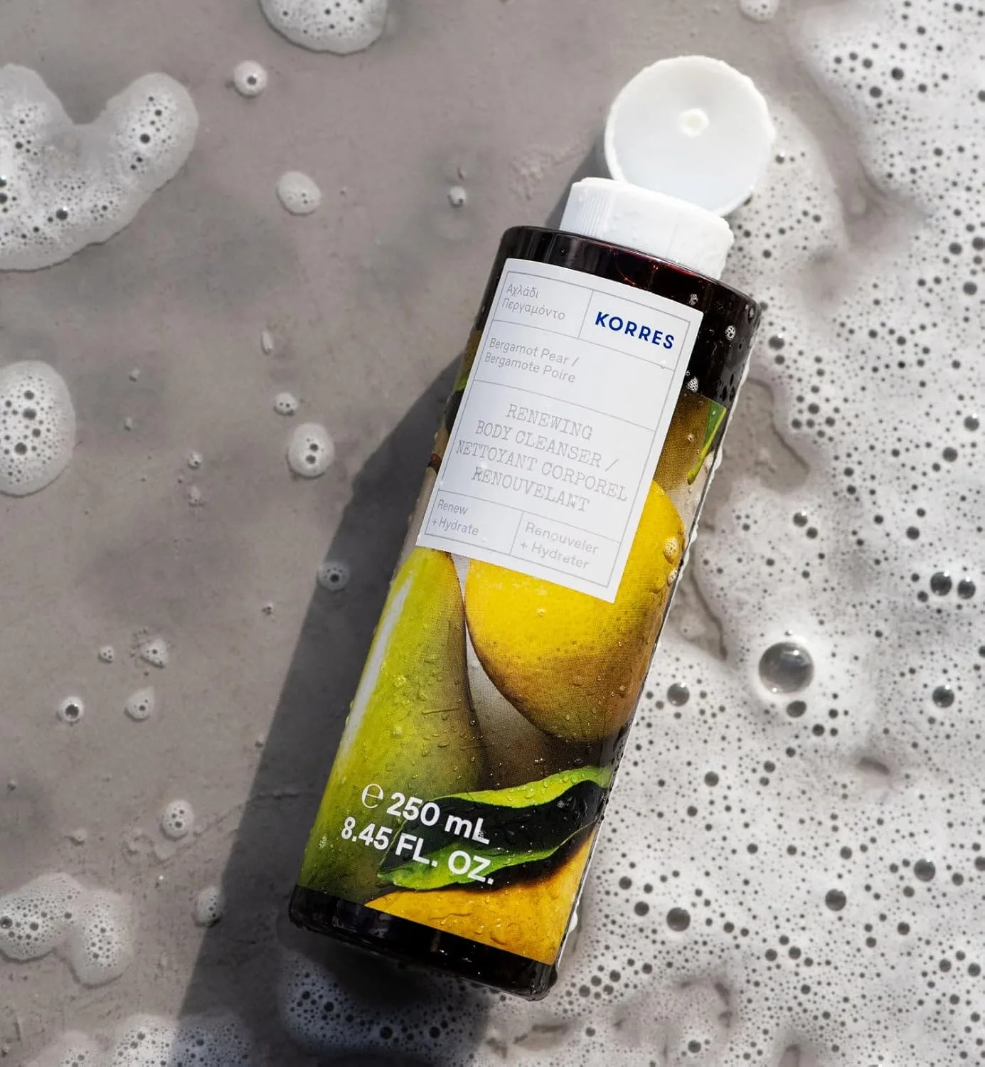 Очищающий гель для душа KORRES Bergamot Pear с увлажняющими греческими ботаническими экстрактами, 250 мл 251 мл (1 шт.), Bergamot Pear — фото 3