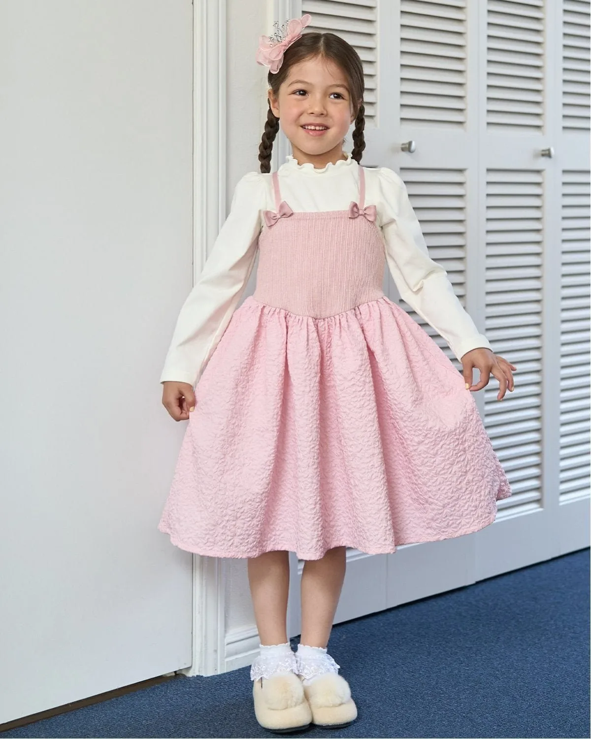Комплект из флисовой кофточки и платья-комбинации Lycee mine, Pink