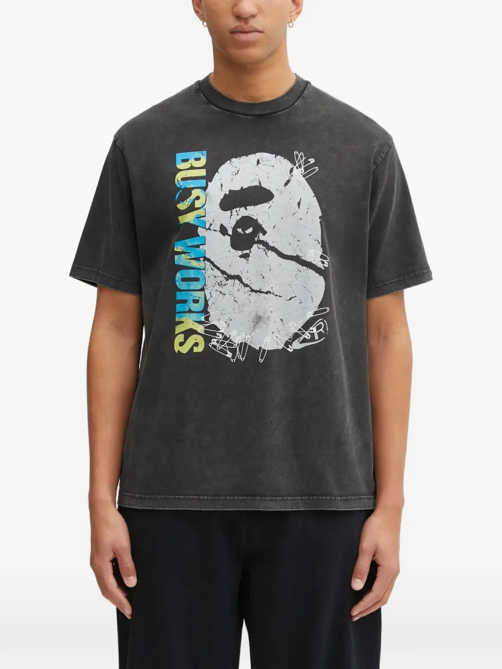 

Футболка с графическим принтом A BATHING APE, черный