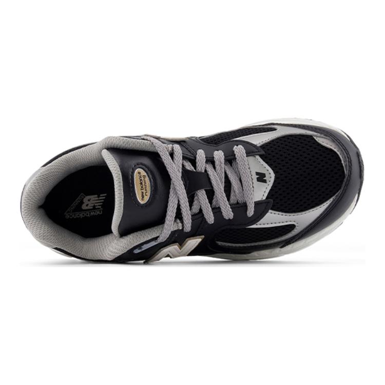 New Balance NB 2002R износостойкие амортизирующие низкие детские кроссовки для повседневной носки, черные, серебристые, подростковые — фото 4
