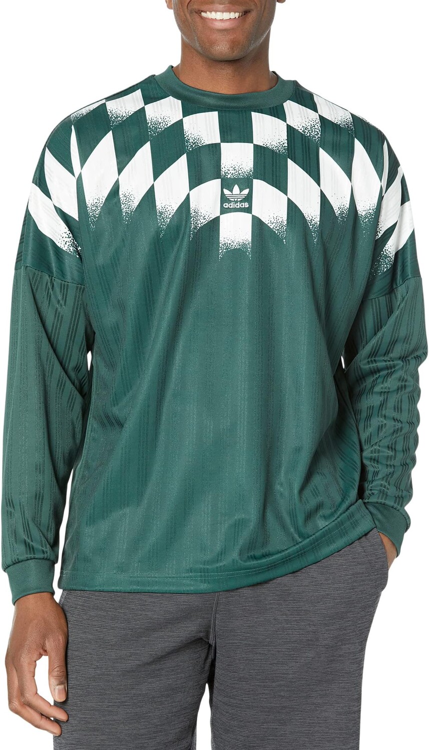 

Футболка Adidas Rekive Graphic Long Sleeve Jersey, цвет Mineral Green