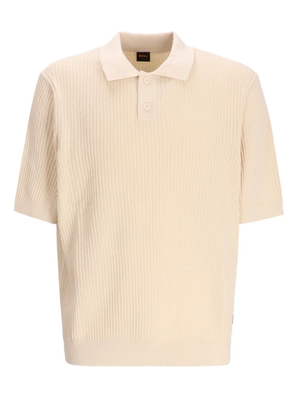 

Свитер в рубчик с воротником поло Boss, желтый