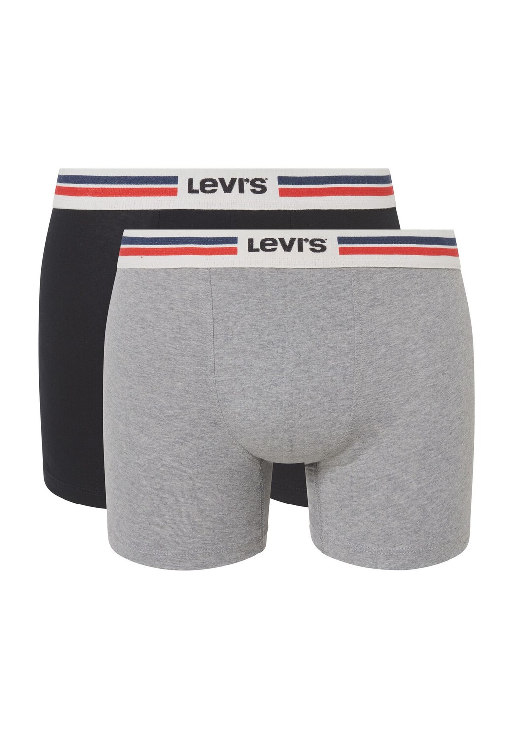 

Трусы короткие, 2 шт., пояс с логотипом, мужские Levi's, цвет Middle Grey