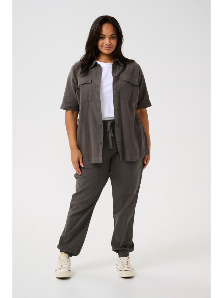 

KAFFE curve Рубашка с короткими рукавами KCnana, свободного кроя, цвет Black Oyster