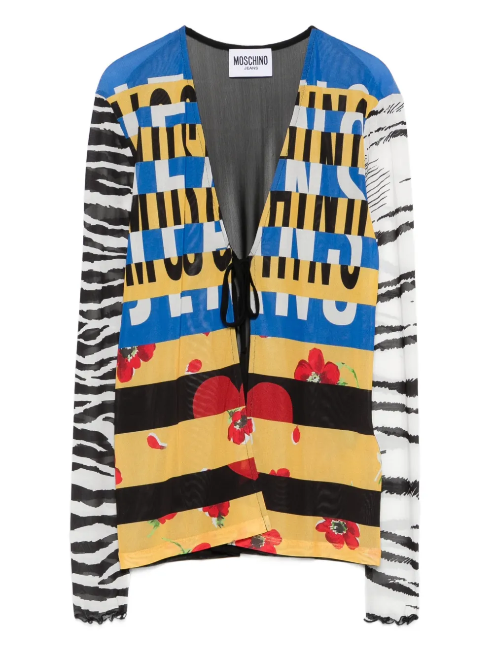 

Топ с графическим принтом и завязками Moschino Jeans, черный