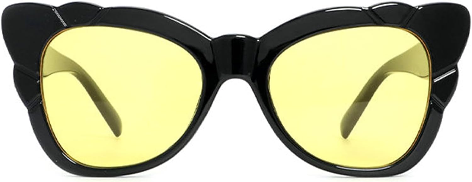 

willochra Милые солнцезащитные очки «кошачий глаз» для женщин, в стиле 90-х, винтажные, с градиентным рисунком и бабочками, ретро-очки, защита от ультрафиолета UV400, C2