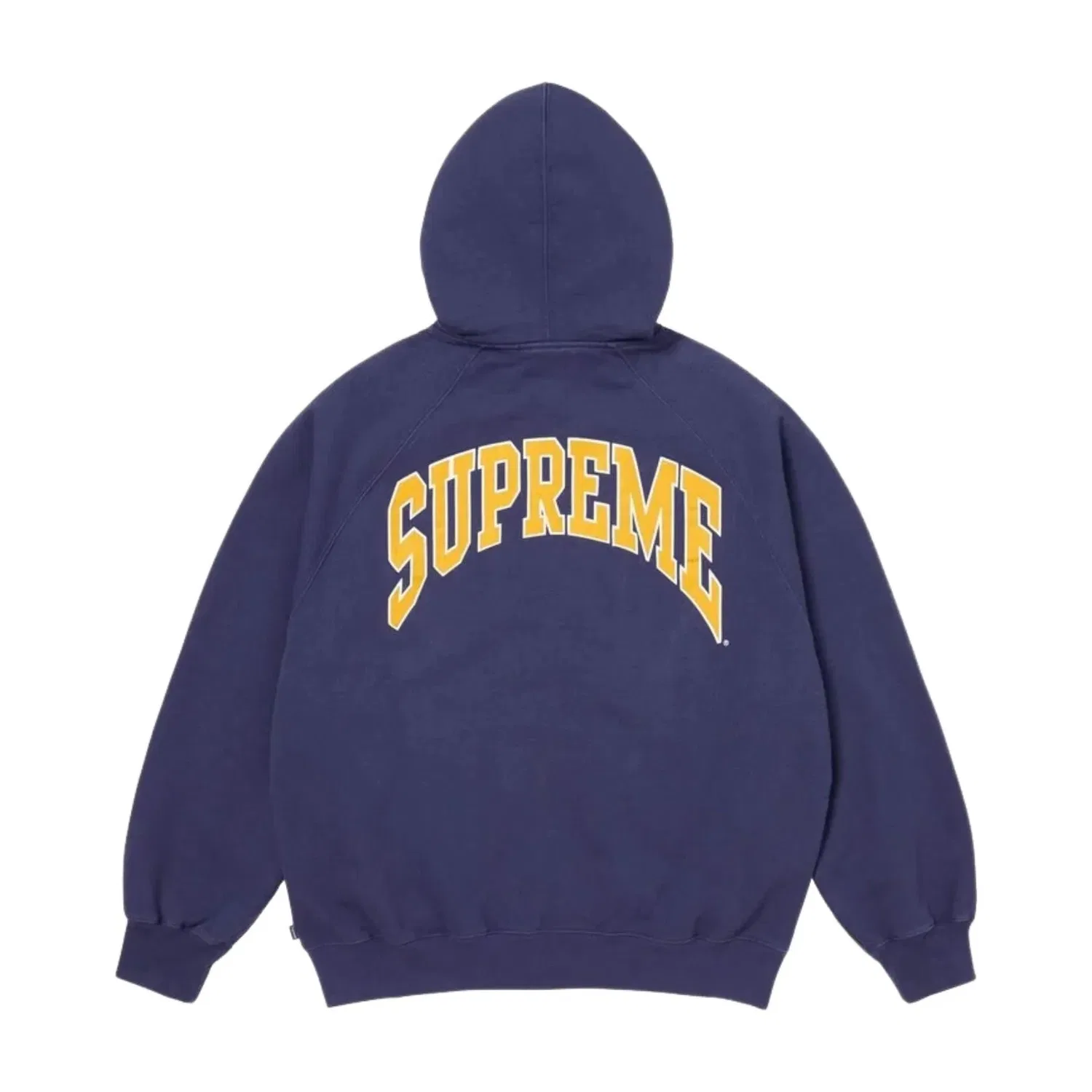 Толстовка Supreme SS26 Cracked Raglan Zip Up Hooded Sweatshirt 'Washed Navy' SUP-SS26-192-NVY, темно-синий — фото 2