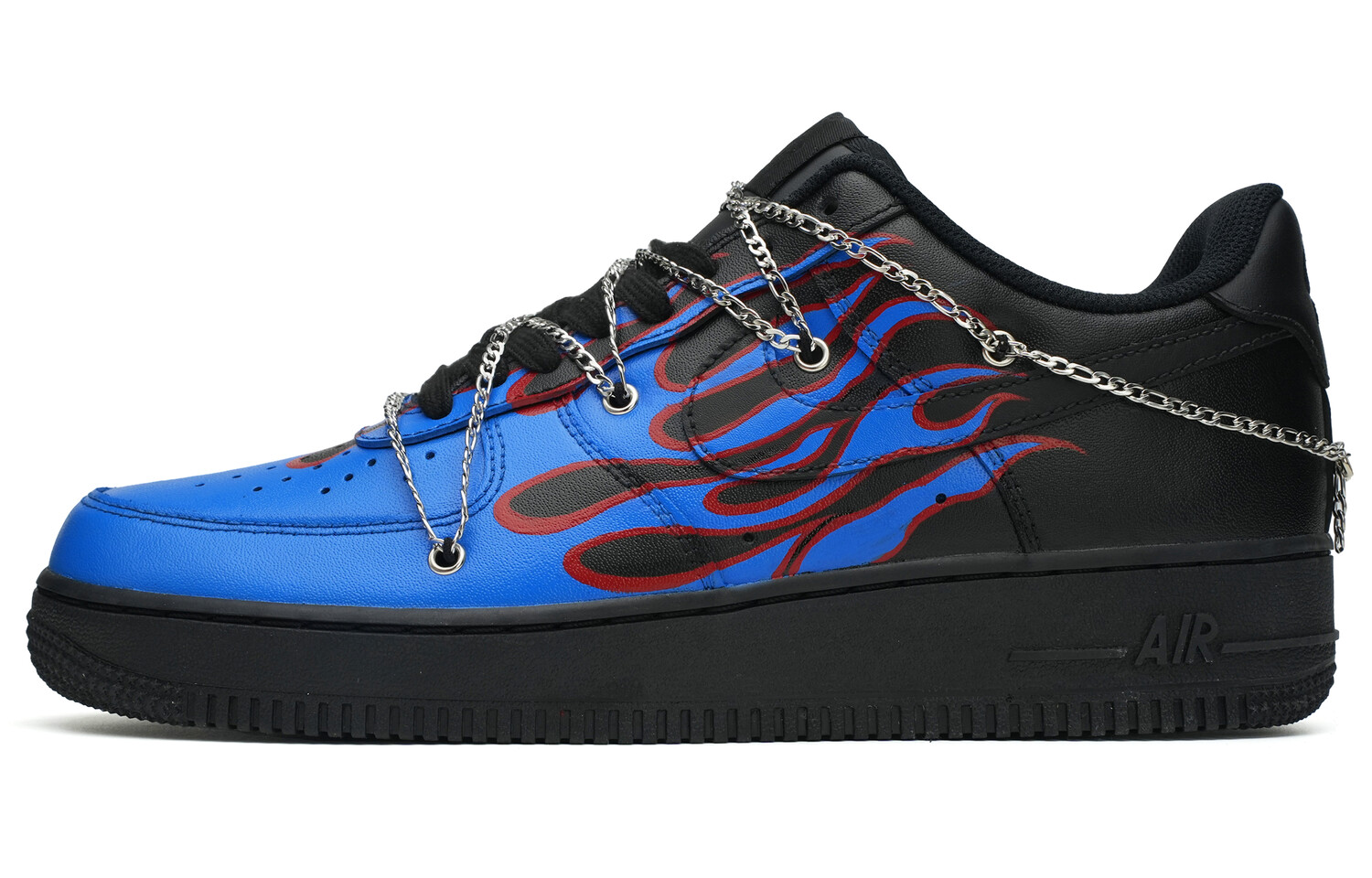 

Кроссовки Nike Air Force 1 Skateboarding Shoes Men Low-top Black/Blue, черный