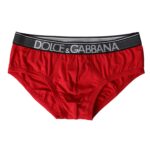 

Нижнее белье Brando Slip из хлопка с красным логотипом и эластичностью Dolce & Gabbana