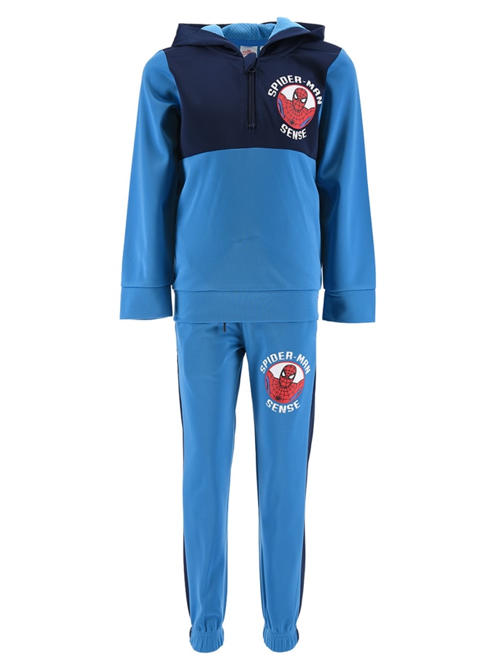 

Комплект из двух предметов: спортивный костюм, толстовка и спортивные брюки синего цвета. Spiderman