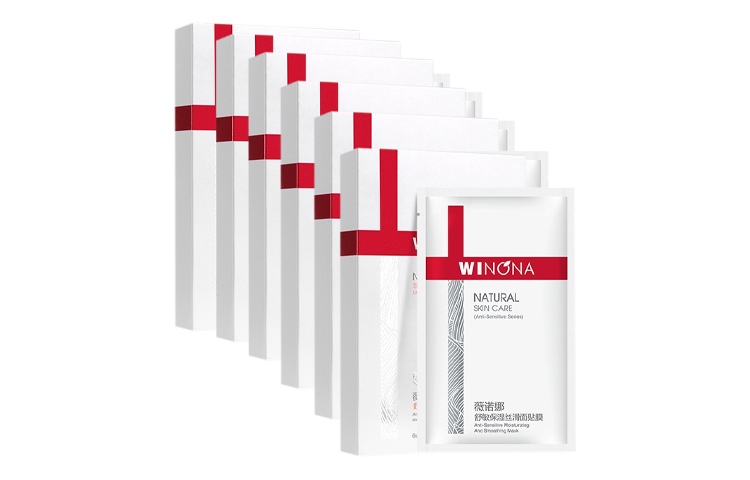 

Увлажняющая шелковая маска для лица для облегчения аллергии набор средств по уходу за кожей восстановление, увлажнение, успокоение 6 шт/упаковка * 5 упаковок Winona