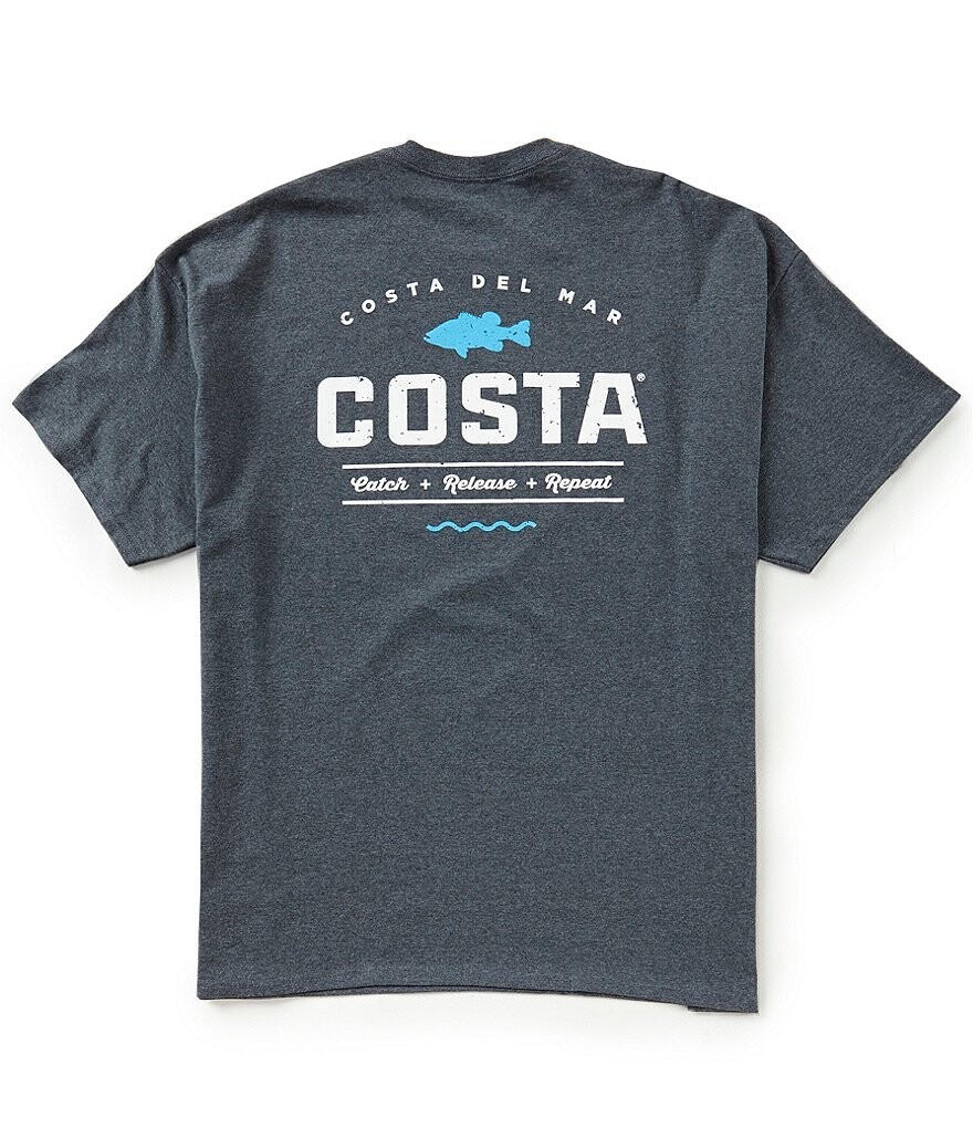 

Мужская футболка Costa Topwater с круглым вырезом с короткими рукавами и рисунком, серый