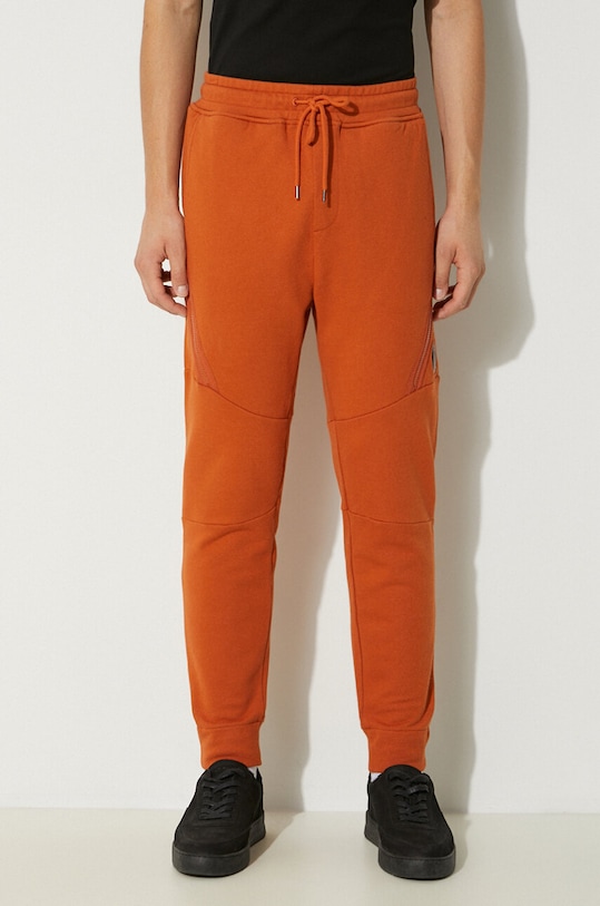 

Хлопковые спортивные брюки Diagonal Raised Fleece Lens Sweatpants C.P. Company, оранжевый