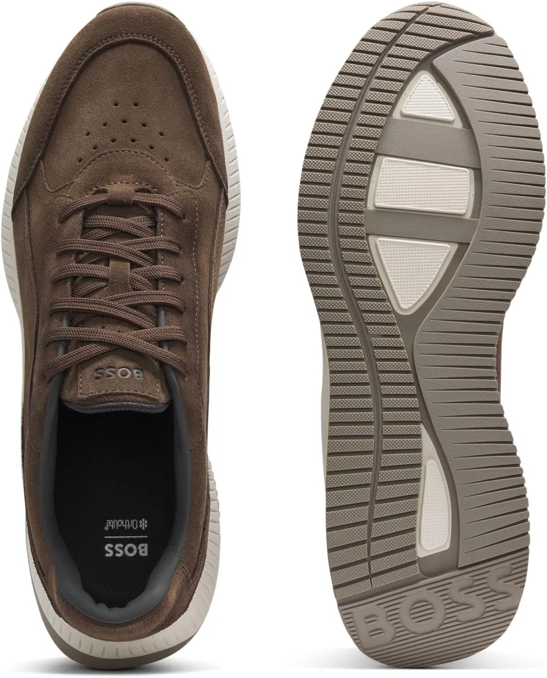 Мужские кроссовки BOSS Ttnm Evo_Runn_sdwxbr 10214574, Dark Brown — фото 4