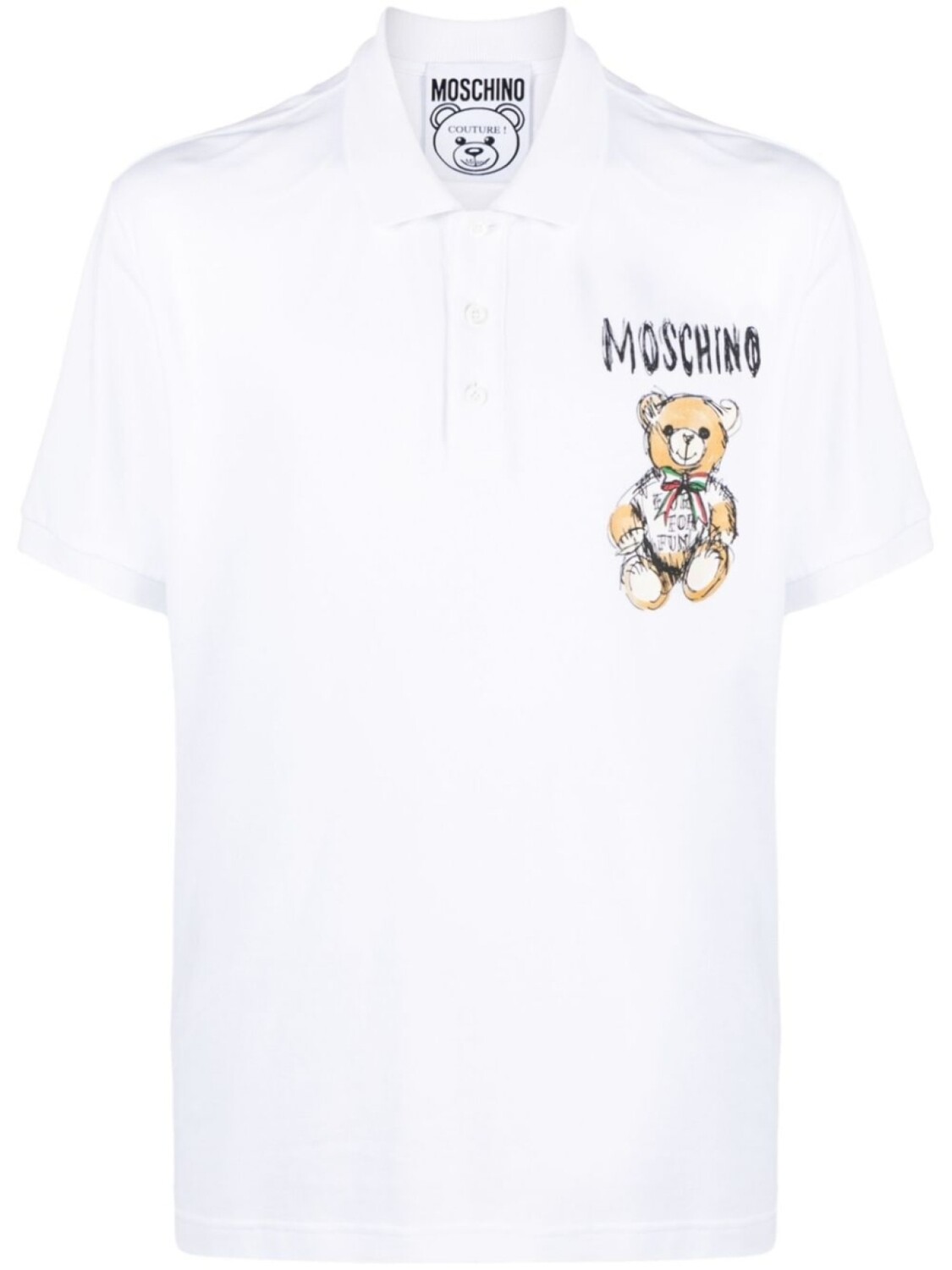 

Moschino рубашка поло с принтом Teddy Bear, белый