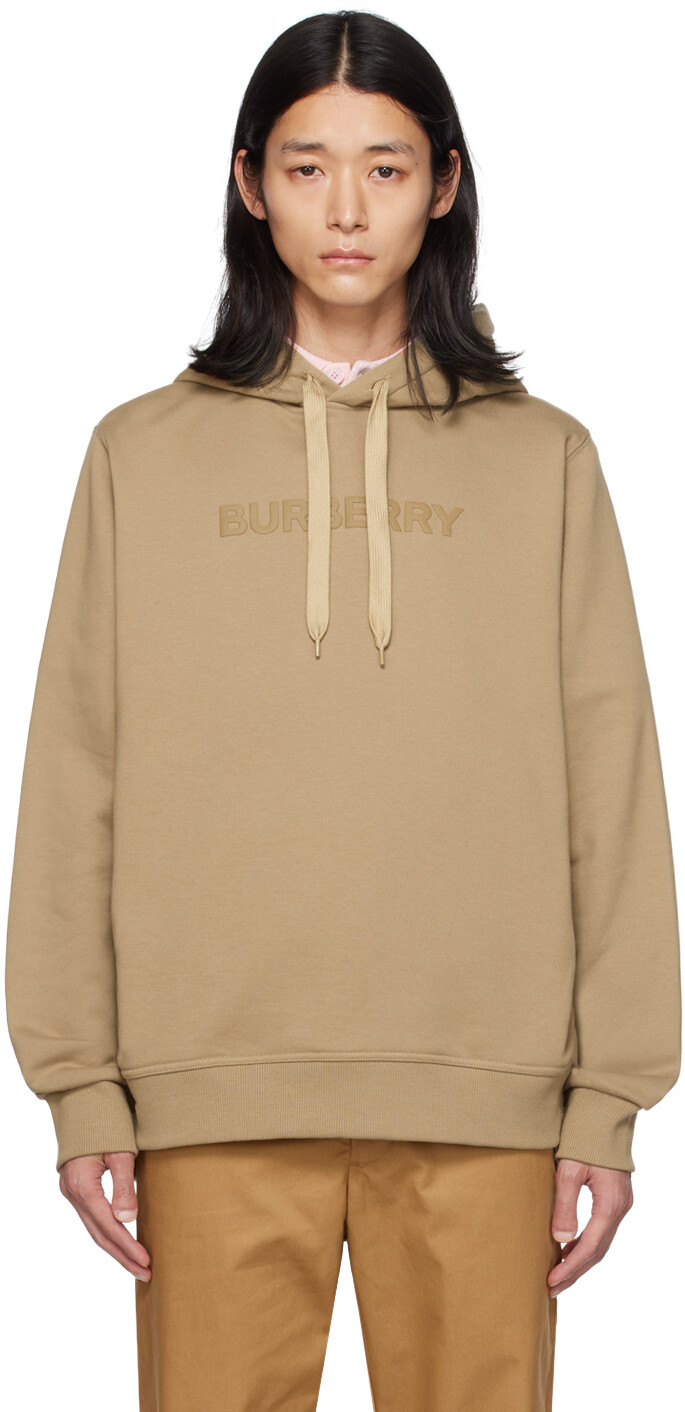 

Burberry Светло-коричневое худи с принтом, Коричневый, Burberry Светло-коричневое худи с принтом