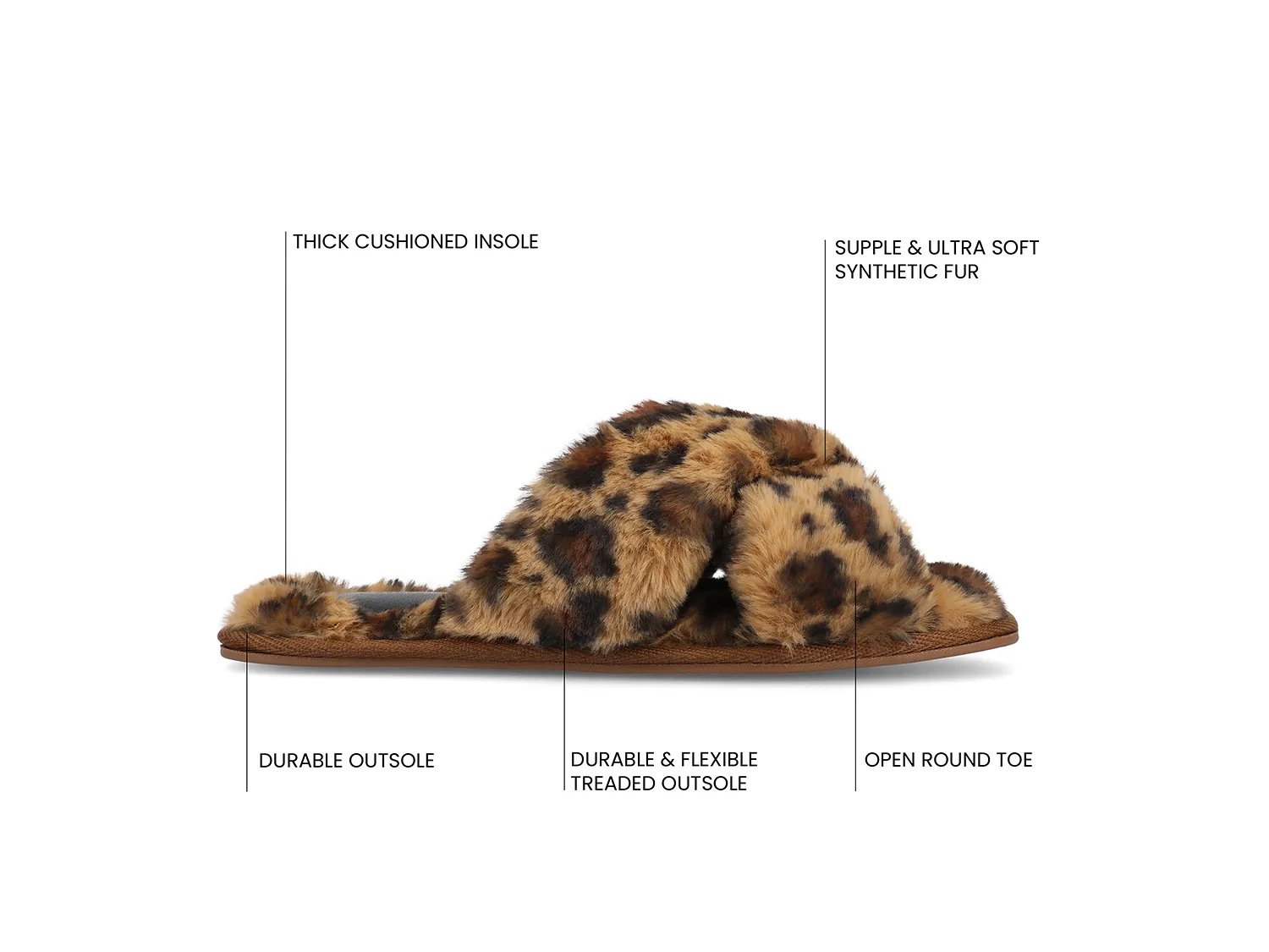 Тапочки Journee Veedia Slipper, Light Brown Leopard Print — фото 3