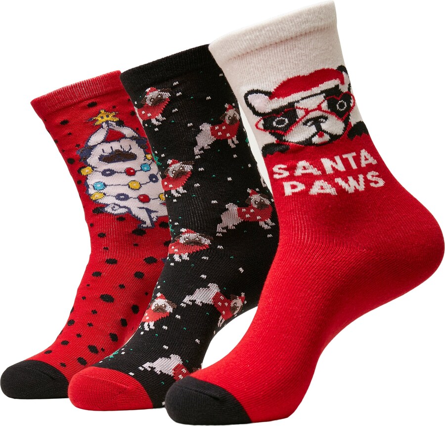 

Носки Urban Classics Pug Christmas, разноцветный