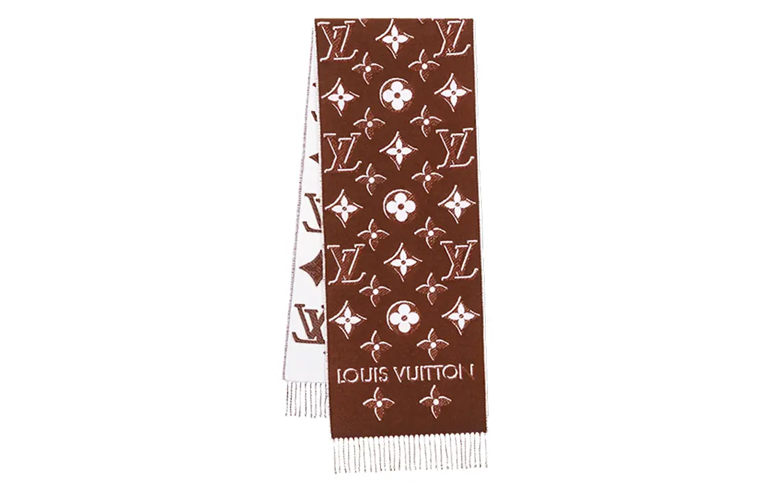 

Шарф женский Louis Vuitton вязаный, коричневый / белый