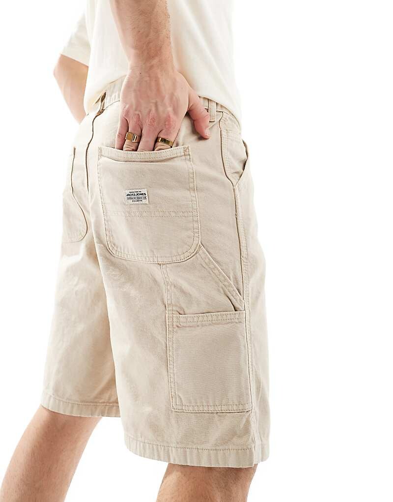 

Бежевые мешковатые шорты Jack & Jones Carpenter