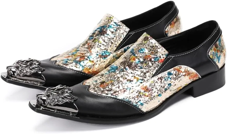 Мужские лоферы, кожаные, Metal Toe, Oxford Shoes, 3 CHUUMEE — фото 2