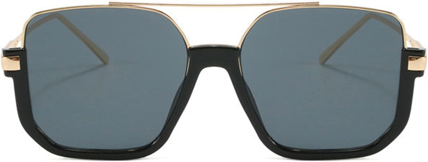 

Хелена Ретро большие квадратные солнцезащитные очки для женщин и мужчин, в стиле металл-панк, популярные солнцезащитные очки цвета шампанского с защитой UV400 helena, C3