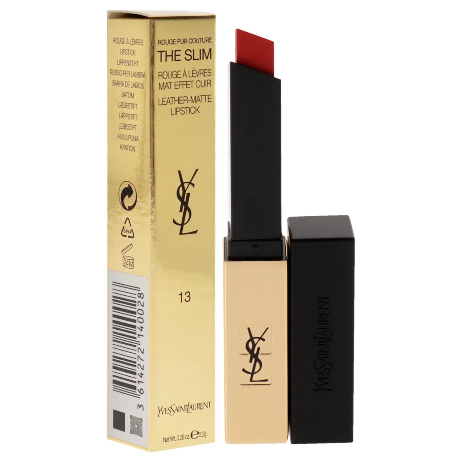Матовая помада Rouge Pur Couture The Slim Matte Lipstick - 13 Original Coral от Yves Saint Laurent для женщин - 0,08 унции — фото 3