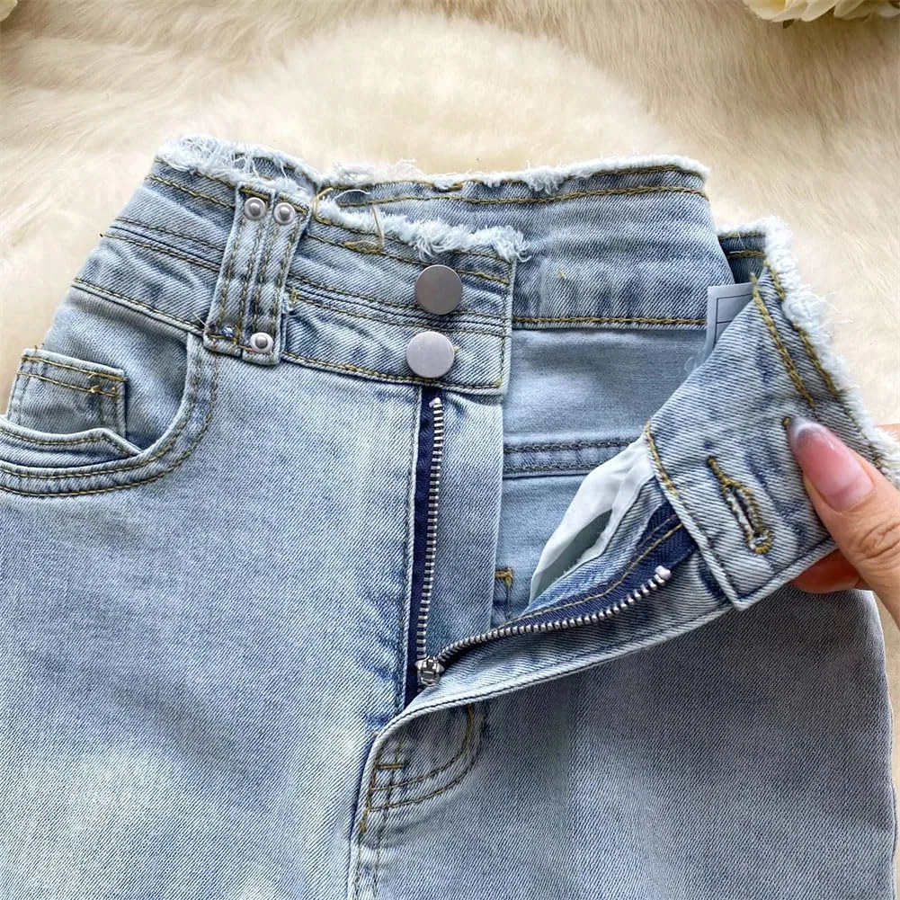 Джинсы с завышенной талией, клеш, Denim Pants, 8 — фото 4