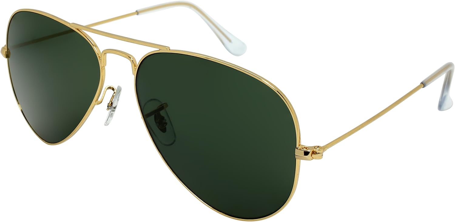 

Солнцезащитные очки Edge I-Wear Quality Metal Aviators для мужчин и женщин с маленьким лицом и премиальными минеральными линзами QME08-IR-0502(G.g15) EDGEIWEAR, Qme08-ir-0502: Green Glass Solid Lens