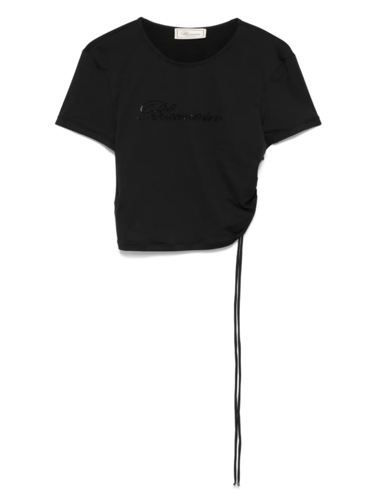 

Футболка с логотипом из стразов Blumarine, черный