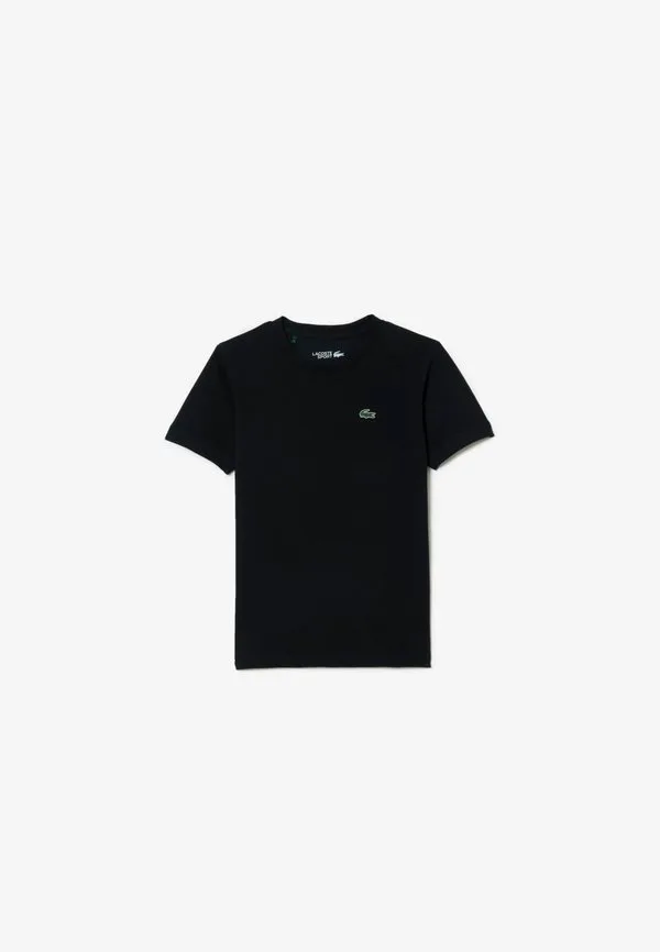 Классическая спортивная футболка с логотипом, унисекс, базовая футболка Lacoste, Black