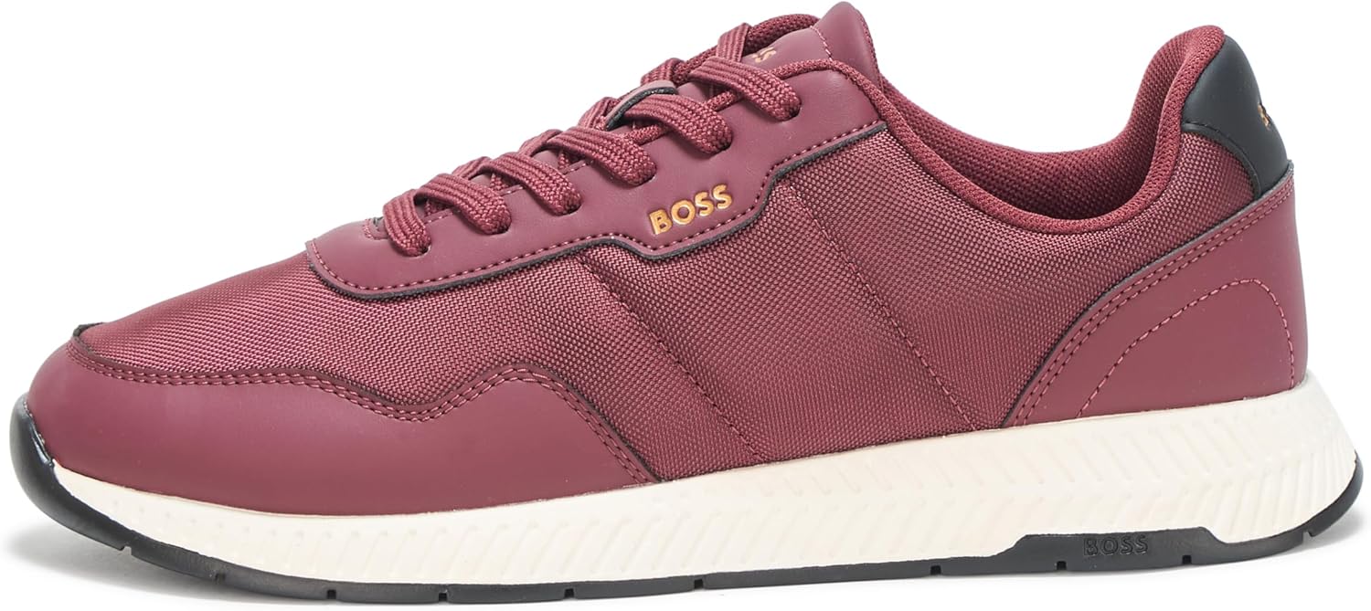 Кроссовки низкие мужские BOSS из комбинированной кожи, Crimson Red — фото 2