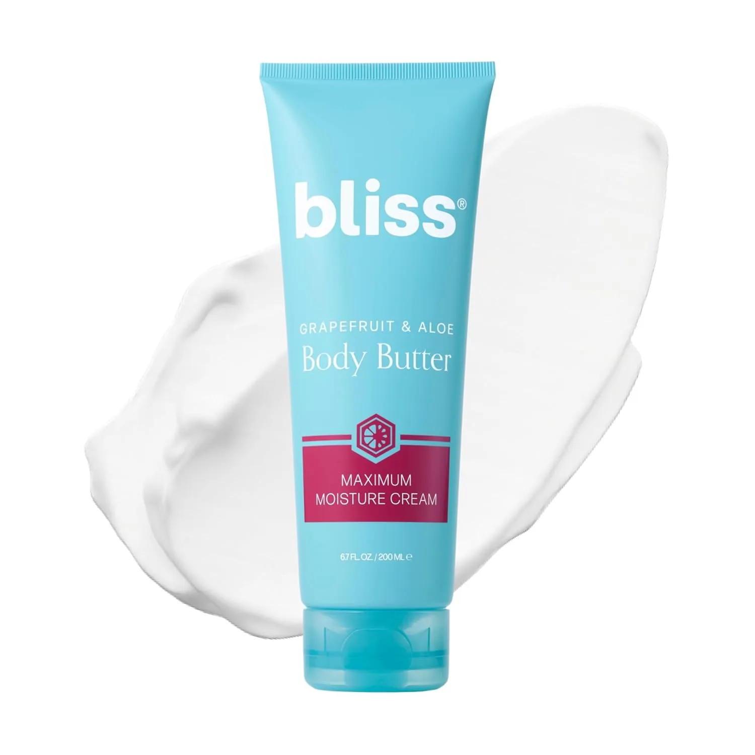 Боди-баттер Bliss с грейпфрутом и алоэ - интенсивный увлажняющий крем для сухой кожи, 198 мл, веганский, без жестокости